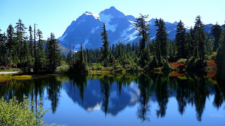 ฤดูใบไม้ร่วงฤดูใบไม้ร่วง Mount Shuksan Autumn Nature Lakes HD Art, ฤดูใบไม้ร่วง, ภูเขา, ฤดูใบไม้ร่วง, ทะเลสาบ, ป่า, REFLECTION, วอลล์เปเปอร์ HD