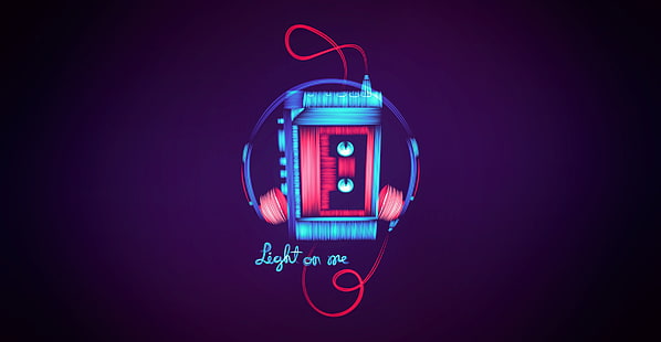  Minimalism, Music, Neon, Background, 80s, Player, 80's, Synth, Retrowave, Synthwave, New Retro Wave, Futuresynth, Sintav, Retrouve, Light on me, Cassette player, HD wallpaper HD wallpaper