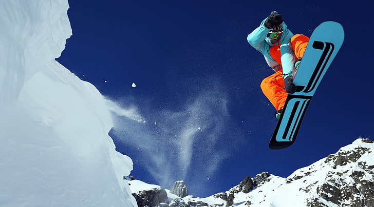 imágenes extremas de fondo del tema de snowboard 4k, Fondo de pantalla HD