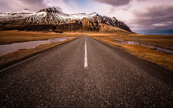 스칸디나비아, 남쪽 아이슬란드, 도로, 산, 스칸디나비아, 남쪽, 아이슬란드, 도로, 산, HD 배경 화면