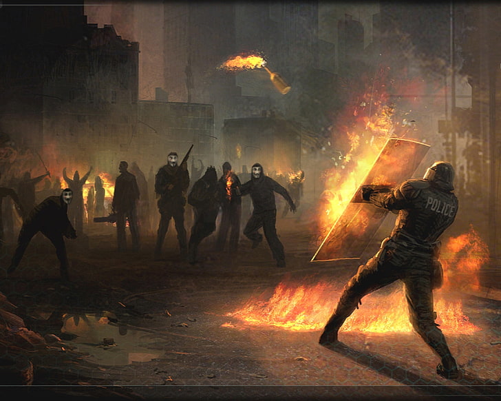 Insurgency, rebellion, Anonymous, Molotov, HD wallpaper