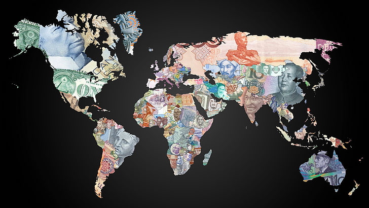 Fondo de pantalla de mapa mundial, dinero, mundo, mapa, mapa mundial, Fondo de pantalla HD