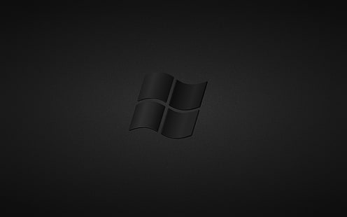Windows logosu, gri, siyah, karanlık, logo, Windows, HD masaüstü duvar kağıdı HD wallpaper