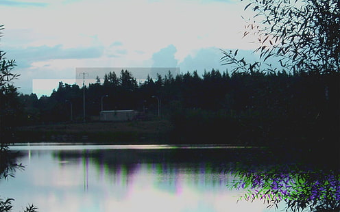 Gewässerfoto, Glitch Art, HD-Hintergrundbild HD wallpaper