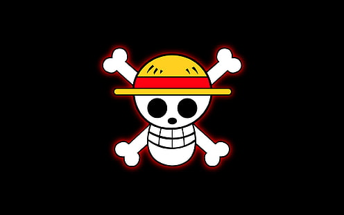 anime, One Piece, crâne et os, crâne, chapeau, Fond d'écran HD HD wallpaper