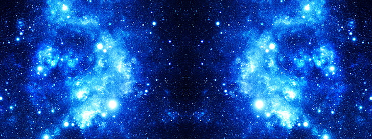 startrail blu, spazio, galassia, blu, stelle, Sfondo HD
