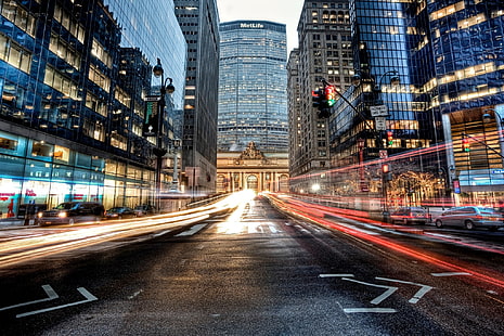 ถนนยางมะตอยในเมือง, ถนน, เครื่องจักร, อาคาร, นิวยอร์ก, ตึกระฟ้า, ข้อความที่ตัดตอนมา, USA, Manhattan, NYC, Grand Central Terminal, New York City, Midtown, วอลล์เปเปอร์ HD HD wallpaper