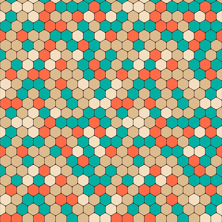 wallpaper honeycomb warna-warni, berwarna-warni, abstrak, geometri, latar belakang, pola, segi enam, bentuk, geometris, abstrakciya, Wallpaper HD