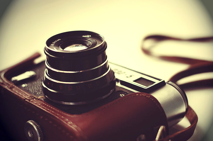 Schwarz-Land-Kamera, Foto von schwarzen und grauen Pas, Vintage, Fotografie, Kamera, Makro, Schärfentiefe eingeschlossen, HD-Hintergrundbild