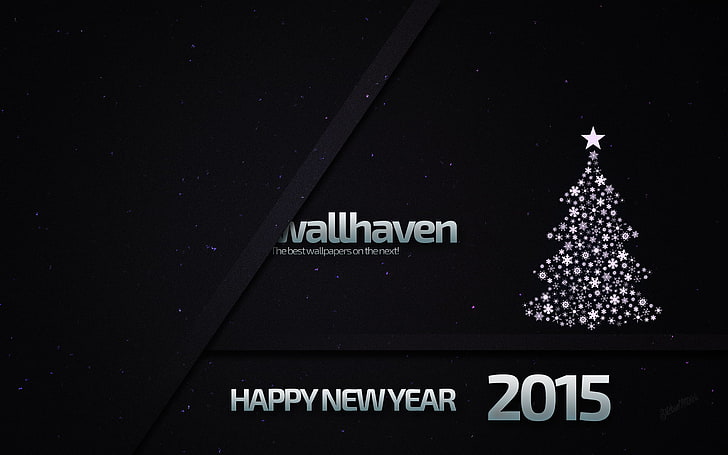 Feliz año nuevo 2015 texto, wallhaven, Navidad, año nuevo, 2015, árbol de navidad, Fondo de pantalla HD