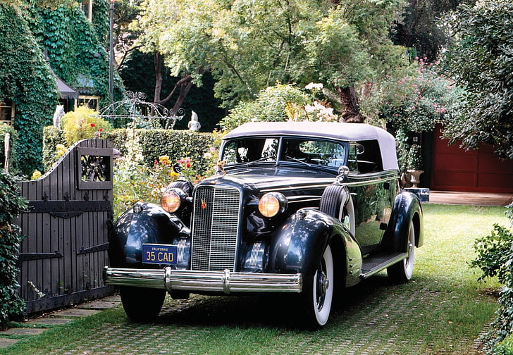 1935, 452-d, Cadillac, Cabrio, Fleetwood, Luxus, V16, Victoria, Jahrgang, HD-Hintergrundbild