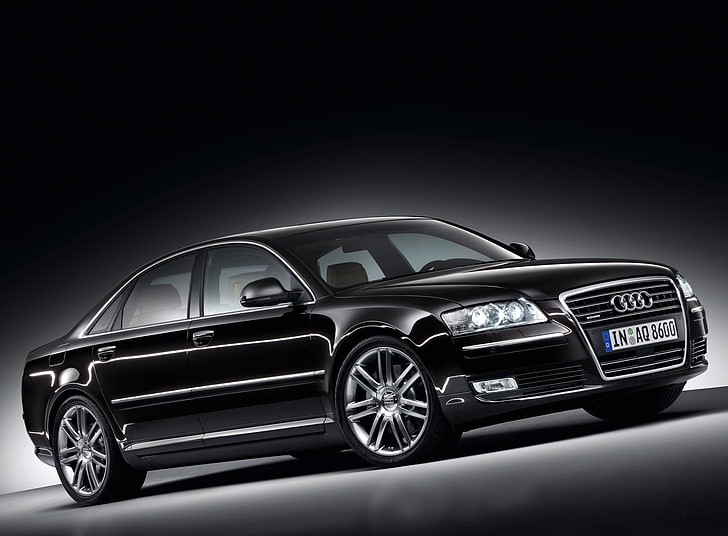 Audi A8 4.2 Quattro Car 3, รถเก๋ง Audi A-series สีดำ, รถยนต์, Audi, Quattro, วอลล์เปเปอร์ HD