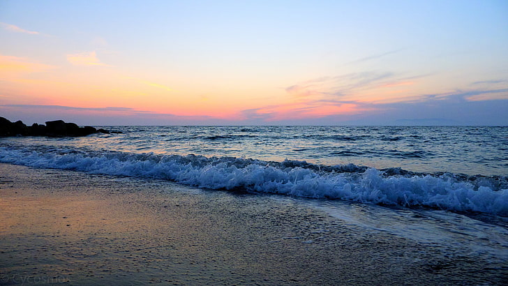 Cuerpo de agua, mar, playa, cielo, naturaleza, horizonte, Fondo de pantalla HD