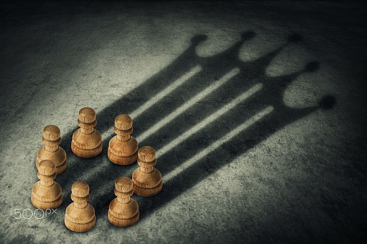 pawns, 500px, shadow, chess, HD wallpaper