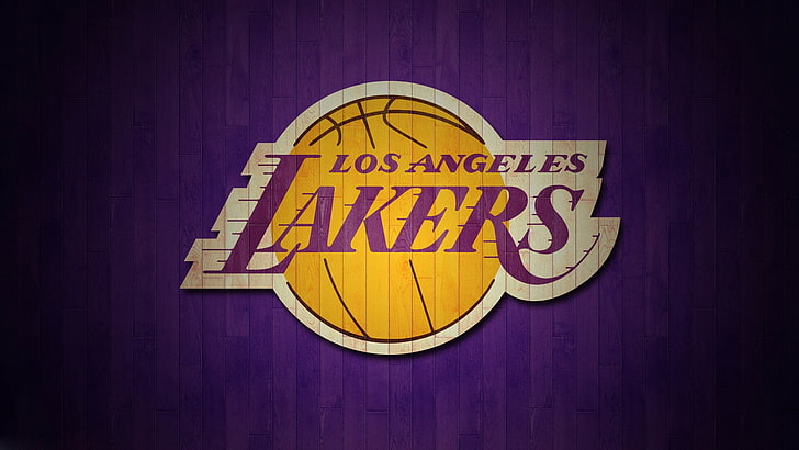 minimalis, bola basket, olahraga, Los Angeles Lakers, ungu, latar belakang ungu, logo, Wallpaper HD