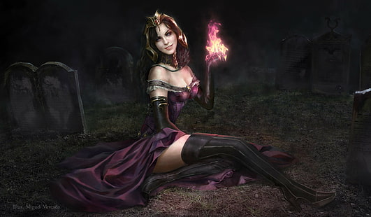 Magic: The Gathering, Liliana Vess, Woman, Fire, liliana vs., วอลล์เปเปอร์ HD HD wallpaper