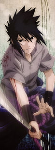 Uchiha Sasuke digital wallpaper, Naruto Shippuuden, blood, Uchiha Sasuke, HD wallpaper HD wallpaper
