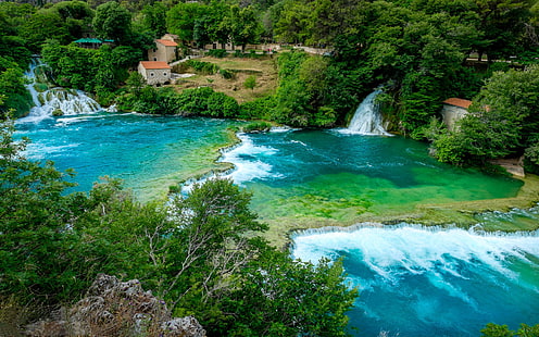 Cascades des lacs de Plitvice sur le parc national de la rivière Krka Croatie fond d'écran pour PC, tablette et téléchargement mobile 1920 × 1200, Fond d'écran HD HD wallpaper