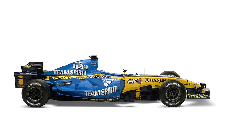 Формула 1 Renault F1 Car, сине-желтое спортивное купе, Спорт, Формула 1, Renault, Формула, HD обои