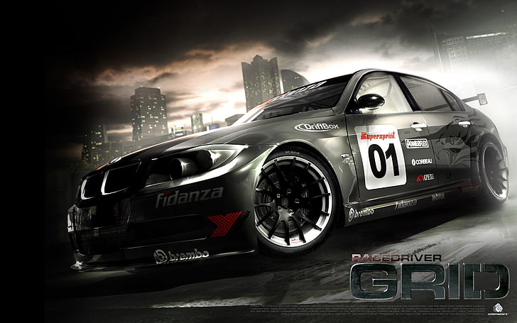 black BMW E90 M3 sedan Racedriver Grid digital wallpaper, sport, BMW, GRID, HD wallpaper