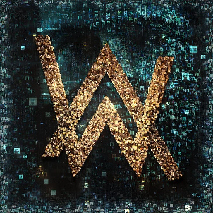 Alan Walker logo, Alan Walker, DJ, electronic music, Photoshopped, HD wallpaper