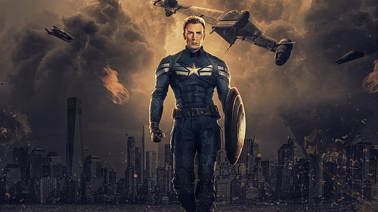 Капитан Америка, Капитан Америка: Зимният войник, Крис Евънс, Marvel Comics, Стив Роджърс, HD тапет HD wallpaper