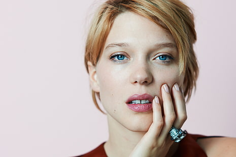 actress, Léa Seydoux, blue eyes, HD wallpaper HD wallpaper