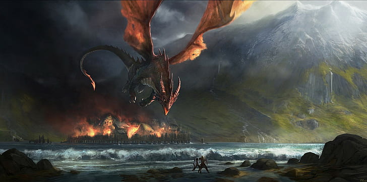 dragon game poster, dragon, HD wallpaper