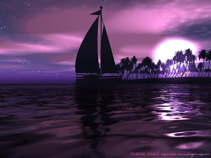Segelschiff, Meer, Insel, HD-Hintergrundbild