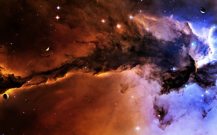 mgławica i galaktyka tapeta cyfrowa, przestrzeń, mgławica, gwiazdy, Tapety HD