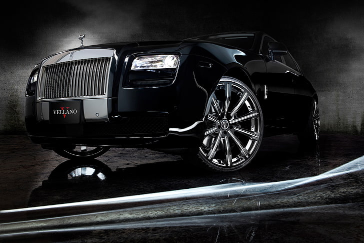 wallpaper mobil sport hitam, Auto, Tuning, Mesin, Rolls Royce, Ghost, Drives, Wallpaper HD