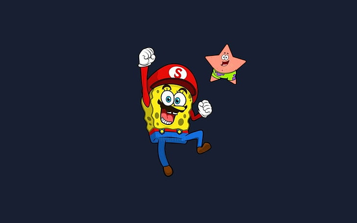 Videospiel, Crossover, Mario, SpongeBob Schwammkopf, HD-Hintergrundbild