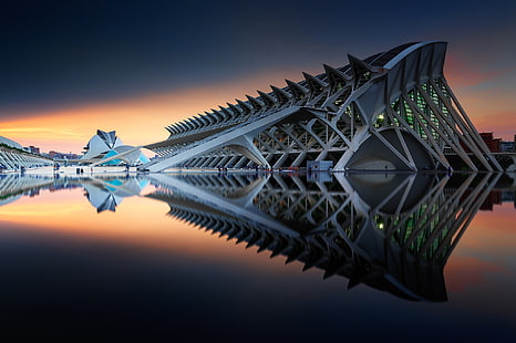 العمارة ، إسبانيا ، مجمع فالنسيا ، مدينة الفنون والعلوم، خلفية HD HD wallpaper