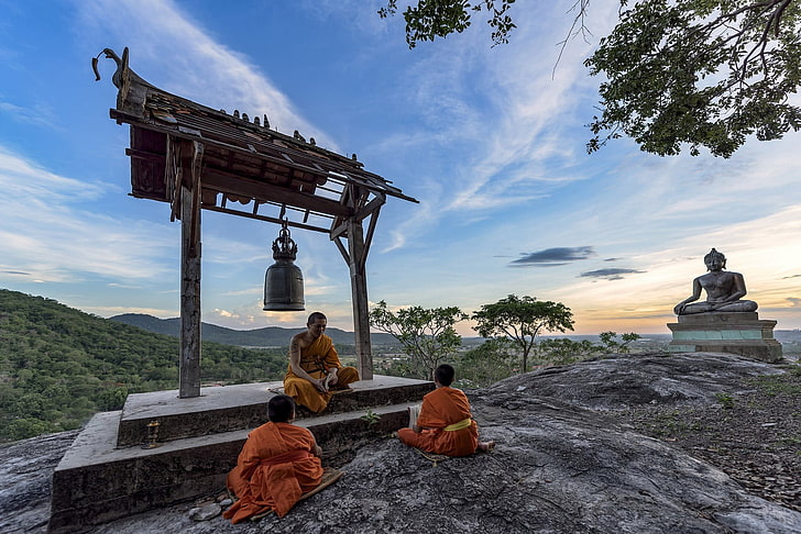 Mönche, Thailand, HD-Hintergrundbild