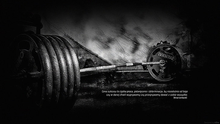 grayscale photo of barbell, muscle cars, barbell, HD wallpaper