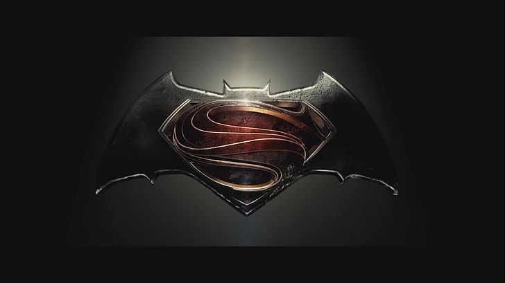 Captura de tela do logotipo de Superman e Batman, Batman v Superman: Dawn of Justice, HD papel de parede