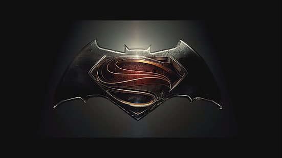 Zrzut ekranu z logo Supermana i Batmana, Batman v Superman: Dawn of Justice, Tapety HD HD wallpaper