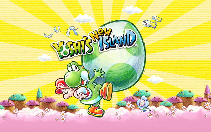 Video Game, Yoshi's New Island, Baby Mario, Yoshi, HD wallpaper