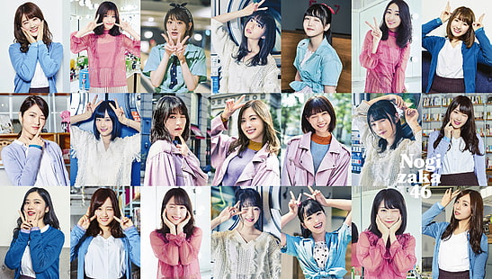 Nogizaka46, asiático, ídolo, collage, mujeres, Fondo de pantalla HD HD wallpaper