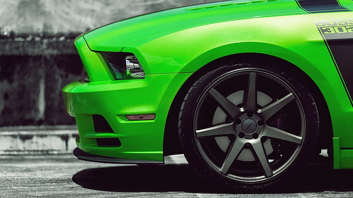 Ford Mustang Boss Wheel HD สีเขียวและสีดำ ford mustang boss 302, รถยนต์, ford, mustang, wheel, boss, วอลล์เปเปอร์ HD