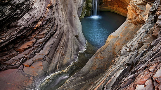 การถ่ายภาพทะเลสาบในถ้ำน้ำตก 4k วอลล์เปเปอร์ HD Hamersley Gorge อุทยานแห่งชาติ Karijini ออสเตรเลียการเดินทางการท่องเที่ยว National Geographic Traveler Photo Contest, วอลล์เปเปอร์ HD HD wallpaper