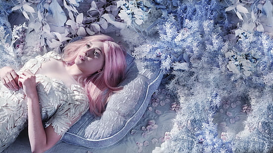 Елизабет Олсен, актриса, жени, розова коса, HD тапет HD wallpaper