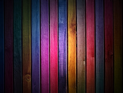 Doghe in legno, colori arcobaleno, Legno, doghe, arcobaleno, colori, Sfondo HD HD wallpaper