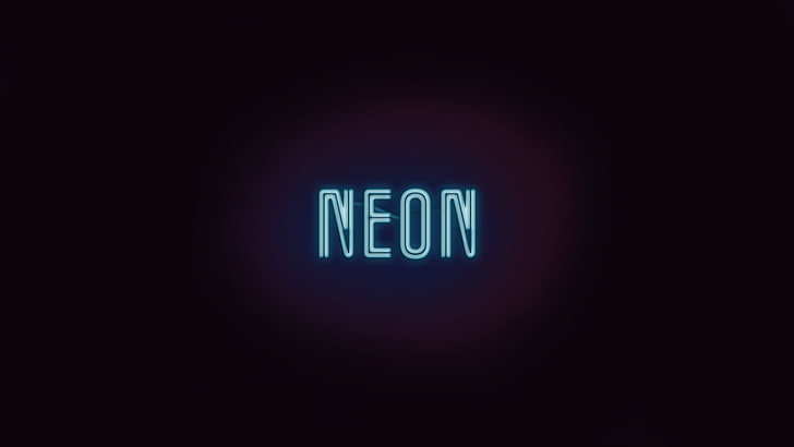 Neon, Photoshop, Text, schwarzer Hintergrund, einfacher Hintergrund, HD-Hintergrundbild