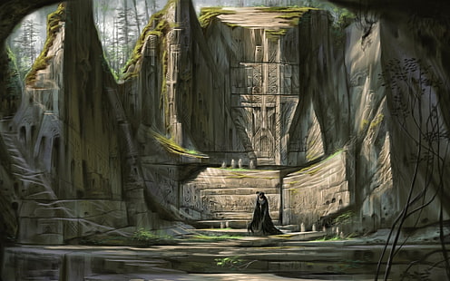 video game wallpaper digital, The Elder Scrolls V: Skyrim, artwork, video games, Wallpaper HD HD wallpaper