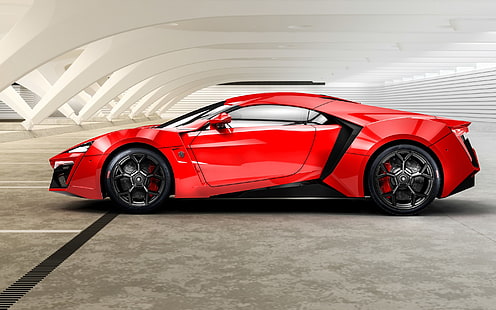 rotes coupé, lykan, hypersport, w motoren, rot, seitenansicht, HD-Hintergrundbild HD wallpaper