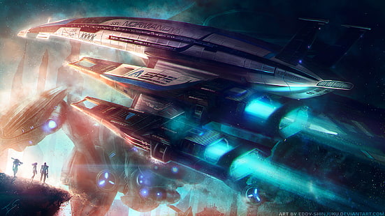Normandy SR-2, Mass Effect, Starship, Fondo de pantalla HD HD wallpaper