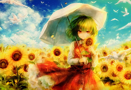 Anime, Touhou, Yuuka Kazami, HD wallpaper HD wallpaper