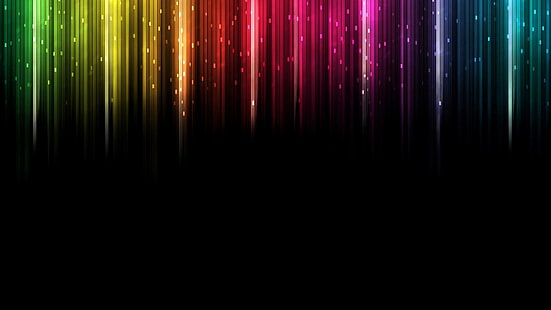 hitam, biru, ungu, pink, merah, oranye, kuning, hijau, abstrak, Wallpaper HD HD wallpaper