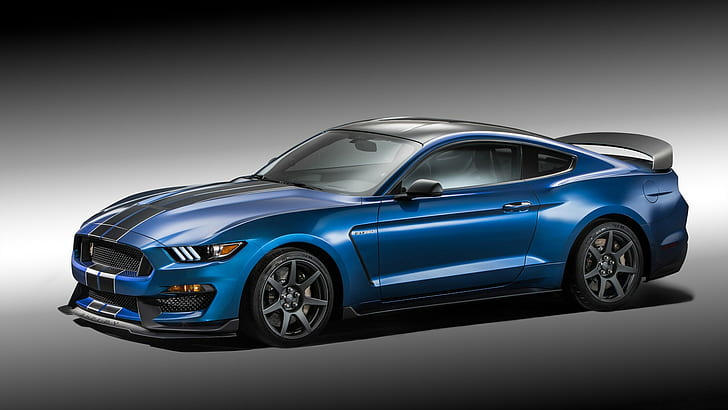 Ford Mustang Shelby, Shelby GT350, carro, carros azuis, HD papel de parede